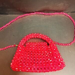 Urban Outfitters Vibrant Pink Beaded Shoulder Bag